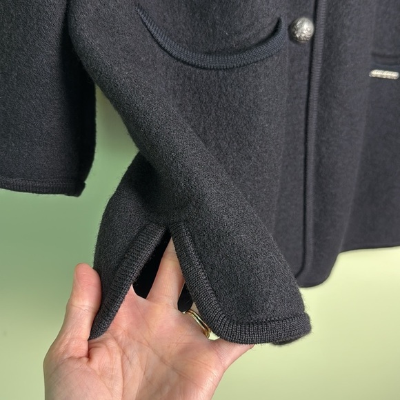 Geiger Black Wool Cardigan Sweater Made in Austria Sz EU 38 - Picture 5 of 12